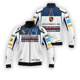 Personalized Porsche Martini Racing Bosch Bomber Jacket