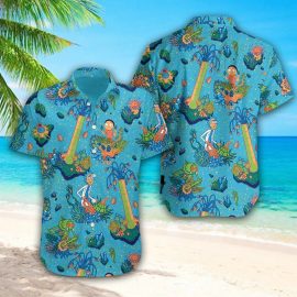 Rick And Morty Hippie Hawaiian Aloha Short Sleeves Shirt