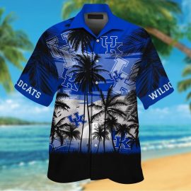 Kentucky Wildcats Tropical Short Sleeve Button Up Tropical Aloha Hawaiian Shirts For Men Women Shirt NCAA