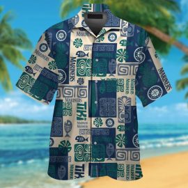 Seattle Mariners Short Sleeve Button Up Tropical Aloha Hawaiian Shirts For Men Women MLB
