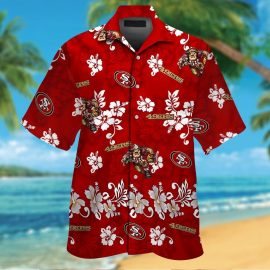 San Francisco 49ers Short Sleeve Button Up Tropical Aloha Hawaiian Shirts For Men Women NFL