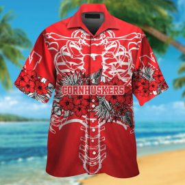 Nebraska Cornhuskers Short Sleeve Button Up Tropical Aloha Hawaiian Shirts NCAA