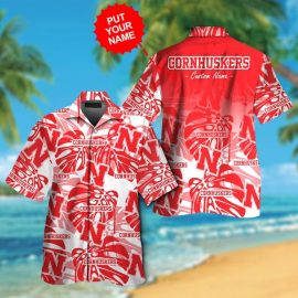Nebraska Cornhuskers Short Sleeve Button Up Tropical Aloha Hawaiian Shirts NCAA