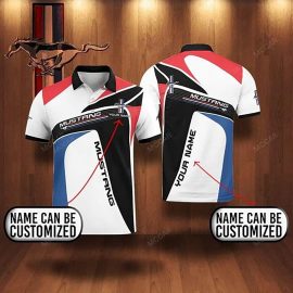 Custom Name Mustang Luxury Car Logo 5k531 Fan Gift 3D All Over Print Polo Shirt