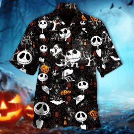 Jack Skellington Skull Pattern Hawaii Shirt Aloha Beach Holiday