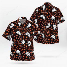 Jason Voorhees Its Friday Maple Leaf 7K356 Short Sleeve Aloha Beach Hawaiian Shirt