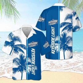 Keystone Light Palm Hawaii Shirt Aloha Beach Holiday