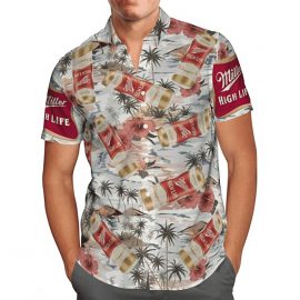 Miller High Life All Over Print 3D Hawaii Shirt Aloha Beach Holiday Shirt