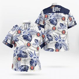 Miller Lite All Over Print 3D Hawaii Shirt Aloha Beach Holiday Shirt White