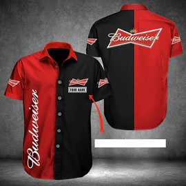 Personalized Multicolor Budweiser Button Hawaii Shirt Aloha Beach Holiday