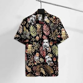 Star Wars Chibi Tropper Chewie And Robots Hawaii Shirt Aloha Beach Holiday Shirt