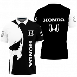 Gift For Him Gift For Husband Skull Honda Luxury Car Fan Gift 3D Polo Shirt