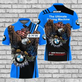 Gift For Him Gift For Husband Eagle BMW Motorsport Racing Car Fan Gift 3D Polo Shirt