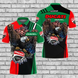 Gift For Him Gift For Husband Eagle Ducati Diavel Racing Car Fan Gift 3D Polo Shirt