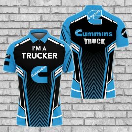 Gift For Him Gift For Husband Cummins engines Racing Truck Fan Gift 3D Polo Shirt