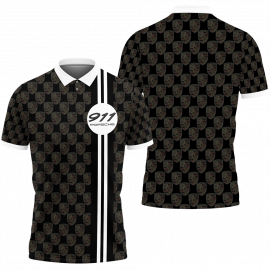 Gift For Him Gift For Husband Porsche 911 Logo Car Fan Gift 3D Polo Shirt