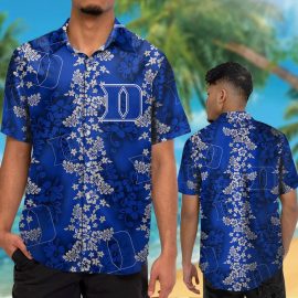 Gift Ideas 	Duke Blue Devils Short Sleeve Button Up Tropical Aloha Hawaiian Shirts For Men Women NCAA SR417