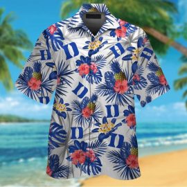 Gift Ideas 	Duke Blue Devils Short Sleeve Button Up Tropical Aloha Hawaiian Shirts For Men Women NCAA SR413