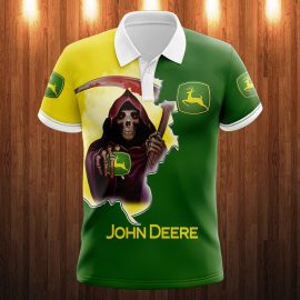 Gifts For Him Gift For Husband Gift For Dad Skull John Deere 3K692 Fan Gift 3D Polo Shirt