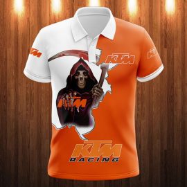 Gifts For Him Gift For Husband Gift For Dad Skull KTM Racing 3K693 Fan Gift 3D Polo Shirt