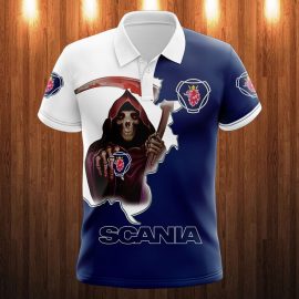 Gifts For Him Gift For Husband Gift For Dad Skull Scania AB 3K700 Fan Gift 3D Polo Shirt