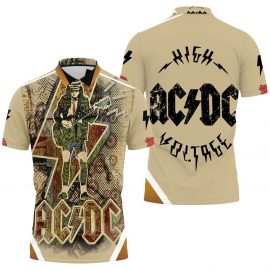 Gift Ideas Acdc Angus Young Highway To Hell Music Band Fan Gift 3D All Over Print Polo Shirt SR1761