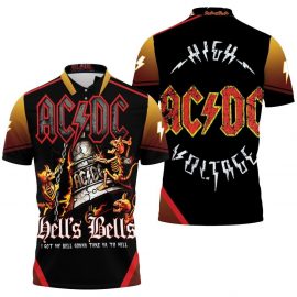 Gift Ideas Acdc Hell Bell Devil Skull Music Band Fan Gift 3D All Over Print Polo Shirt SR1758