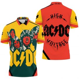 Gift Ideas Acdc Demon Red Yellow Music Band Fan Gift 3D All Over Print Polo Shirt SR1756