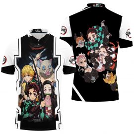 Gift Ideas Anime Kimetsu No Yaiba Poster Fan Gift 3D All Over Print Polo Shirt SR1681