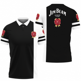 Gift Ideas Logo Jim Beam Bourbon Whiskey Fan Gift 3D All Over Print Polo Shirt II0 SR1577