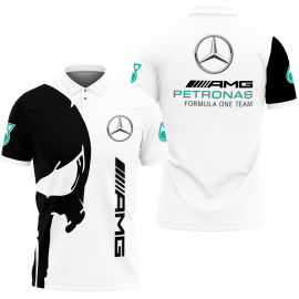 Gift Ideas Skull Mercedes-Amg Petronas Car Fan Gift 3D All Over Print Polo Shirt II0 SR1572