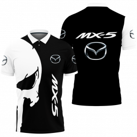 Gift Ideas Skull Mazda Mx-5 Luxury Car Fan Gift 3D All Over Print Polo Shirt II0 SR1520