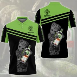 Gift Ideas Groot Jagermeister Whiskey logo Fan Gift 3D All Over Print Polo Shirt II0 SR1500
