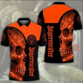 Gift Ideas Skull Jagermeister Whiskey logo Fan Gift 3D All Over Print Polo Shirt II0 SR1495