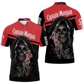 Gift Ideas Captain Morgan Skull Maiden Fan Gift 3D All Over Print Polo Shirt II0 SR1494