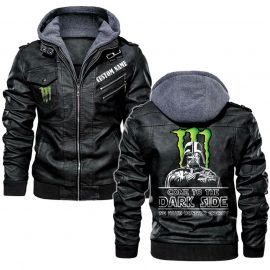 Come To The Dark Side Star War Monster Energy Personalized Leather Jacket Warm Jacket Winter Outer Wear