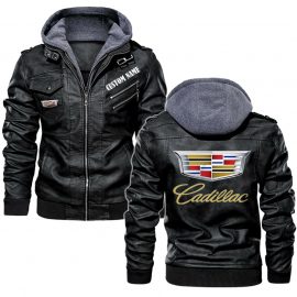 Cadillac Personalized Leather Jacket Warm Jacket Winter Outer Wear