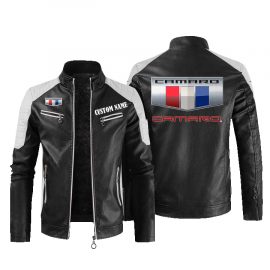 Chevrolet Camaro Personalized Leather Bomber Warm Jacket Winter Outer Wear