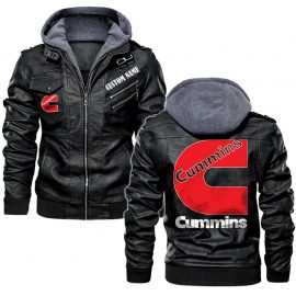 Cummins Personalized Leather Jacket Warm Jacket Winter Outer Wear