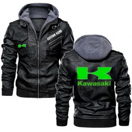 Kawasaki Personalized Leather Jacket Warm Jacket Winter Outer Wear