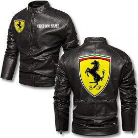 LaFerrari Personalized Stand Collar Leather Jacket Warm Jacket Winter Outer Wear