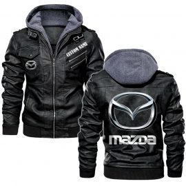 Mazda Personalized Leather Jacket Warm Jacket Winter Outer Wear