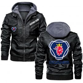Scania Personalized Leather Jacket Warm Jacket Winter Outer Wear