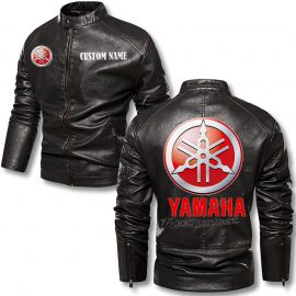 Yamaha Perseonalized Stand Collar Leather Jacket Warm Jacket Winter Outer Wear