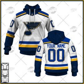 Personalized Men St Louis Blues White Away Home Jersey