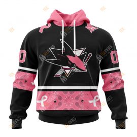 San Jose Jersey Sharks Breast Cancer Awareness Month Support Pink Personalized D44