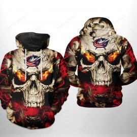 Columbus Blue Jackets Skull Pullover Jersey Zip Up Jersey For Men And Women LP7