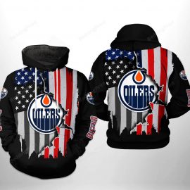 Edmonton Jersey Oilers US FLag Pullover Jersey Edmonton Zip Jersey For Fan EO13