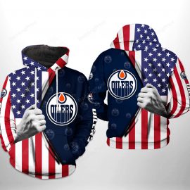Edmonton Jersey Oilers US FLag Pullover Jersey Edmonton Zip Jersey For Fan EO11