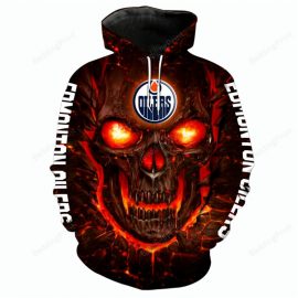Edmonton Jersey Oilers Skull Pullover Jersey Zip Up Jersey For Men Women EO1